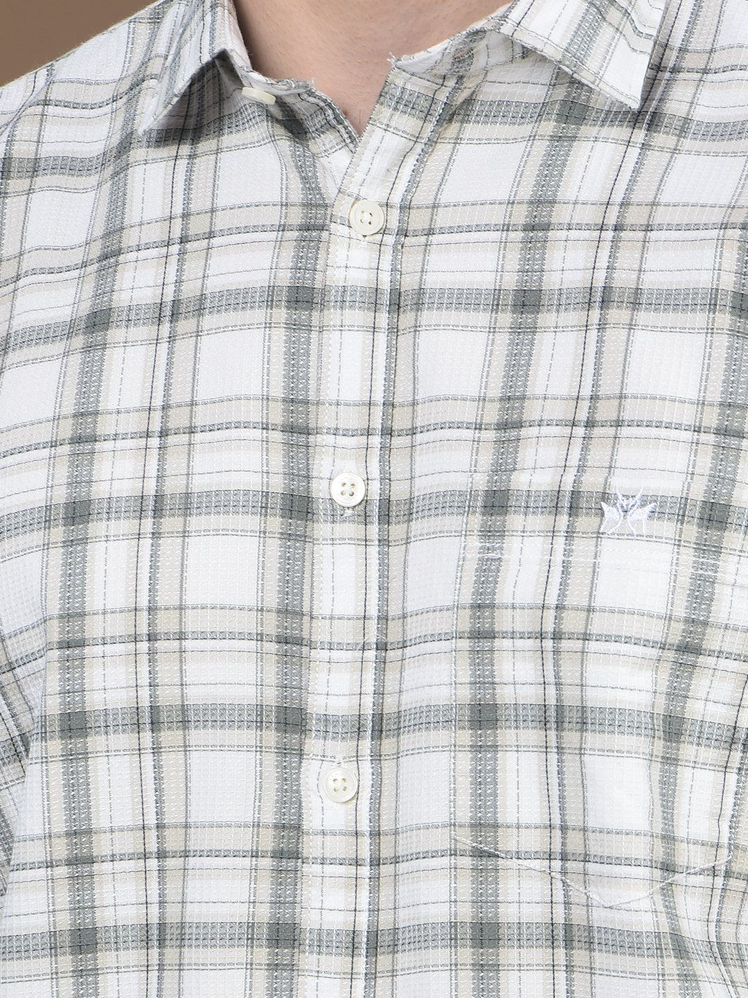 Grey Checked 100% Cotton Shirt