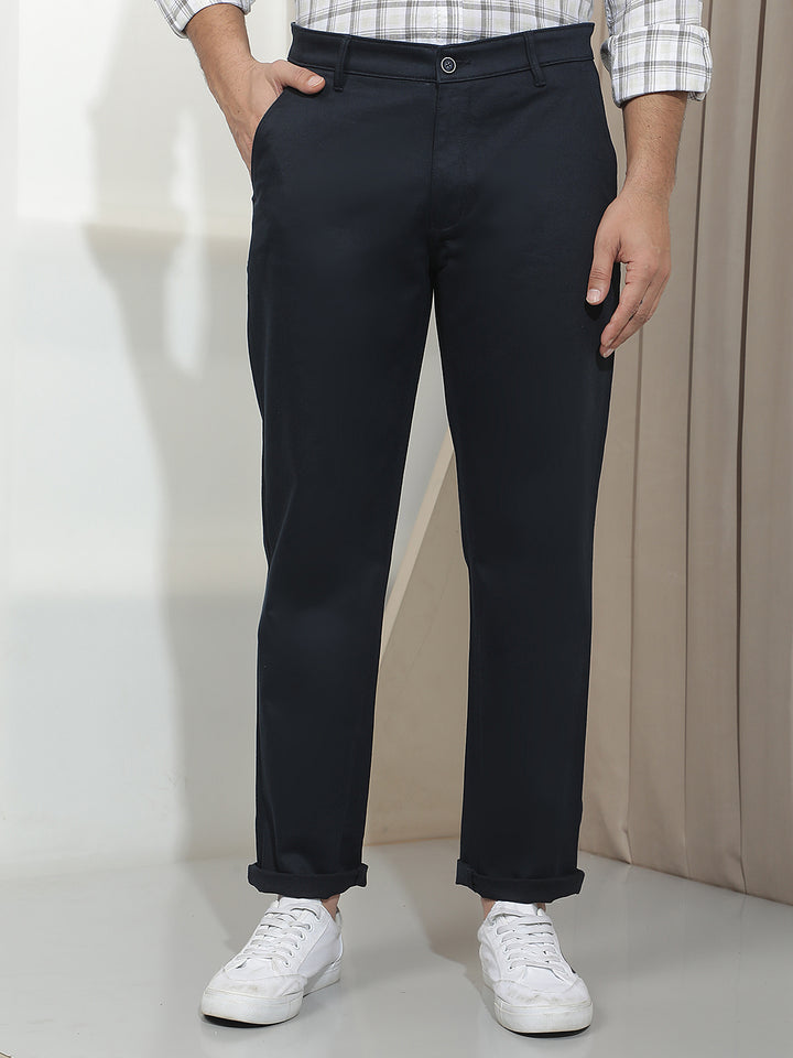 Navy Blue Straight Trousers