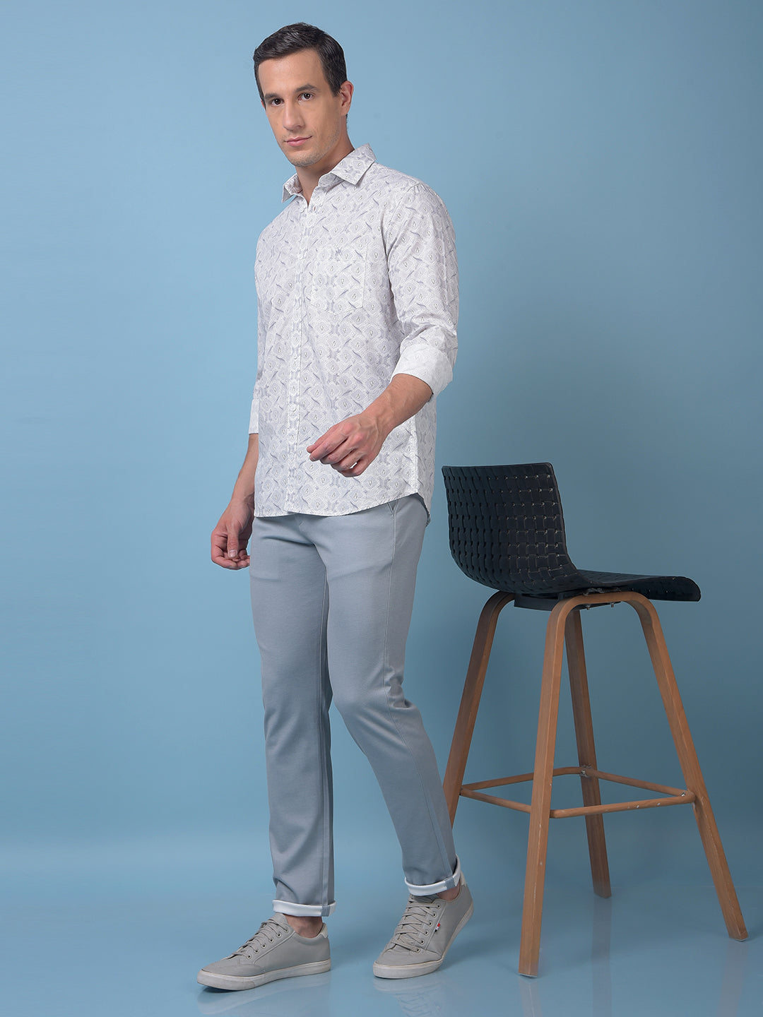 Grey Printed Shirt