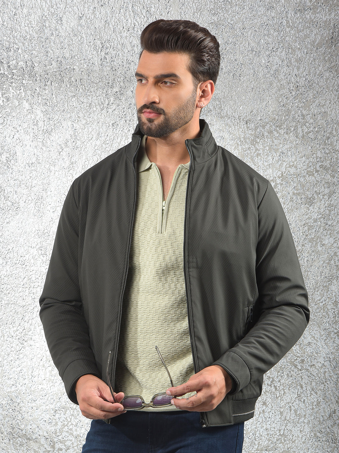 Black Printed Puffer Jacket