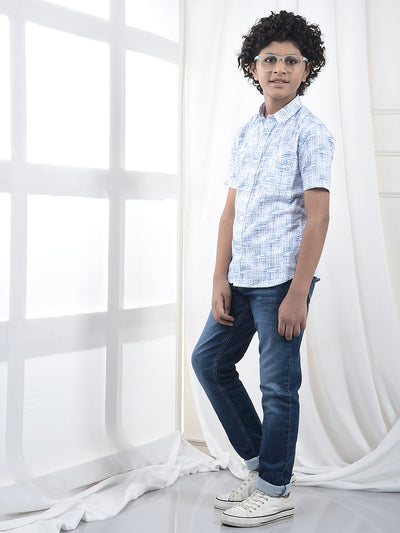 Trendy Dark Wash Blue Jeans