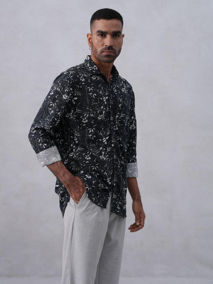 Green Floral Print Shirt