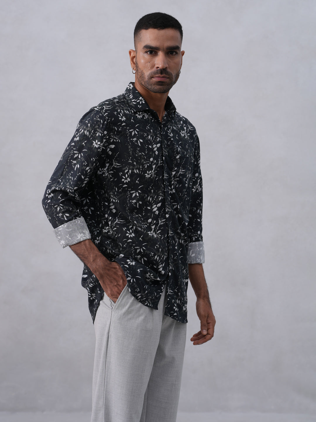 Green Floral Print Shirt