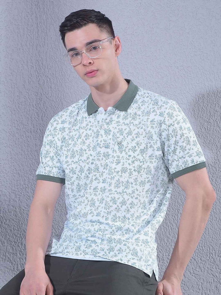 Green Floral Print T-Shirt