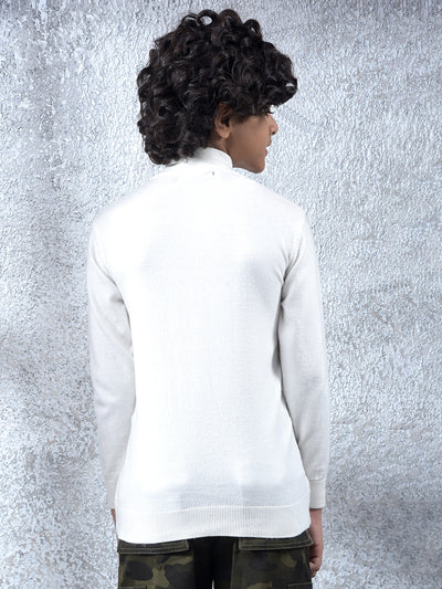 Heritage White High Neck Sweater