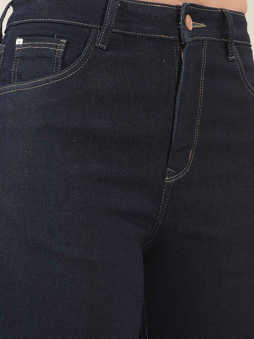 Trendy Blue Wide Leg Jeans
