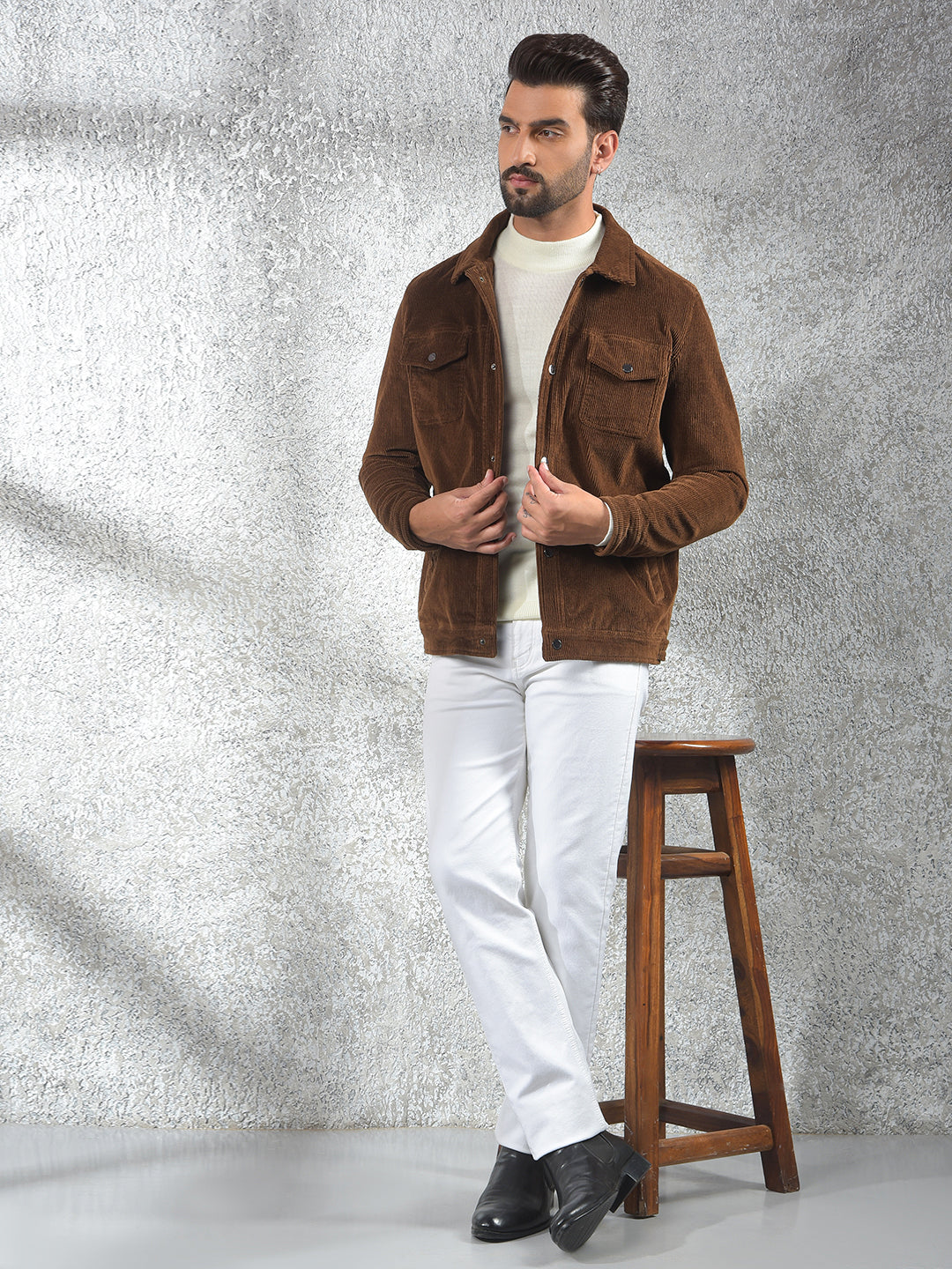 Modern Classic Brown Knitted Shacket