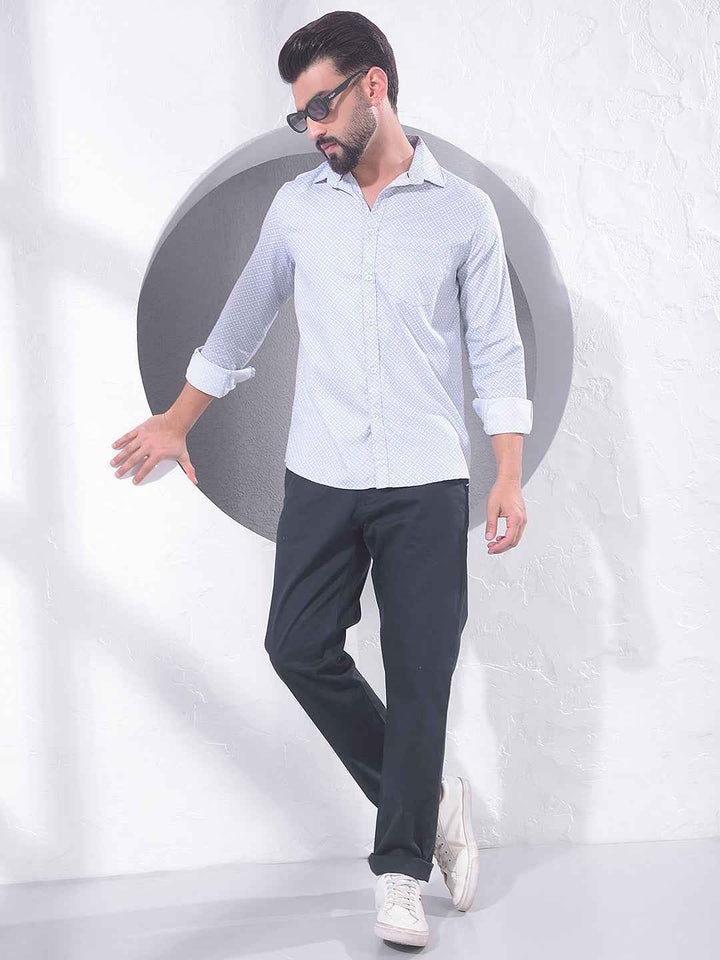 Grey Geometric Print Shirt