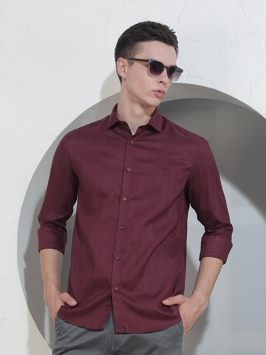 Deep Burgundy Maroon Shirt