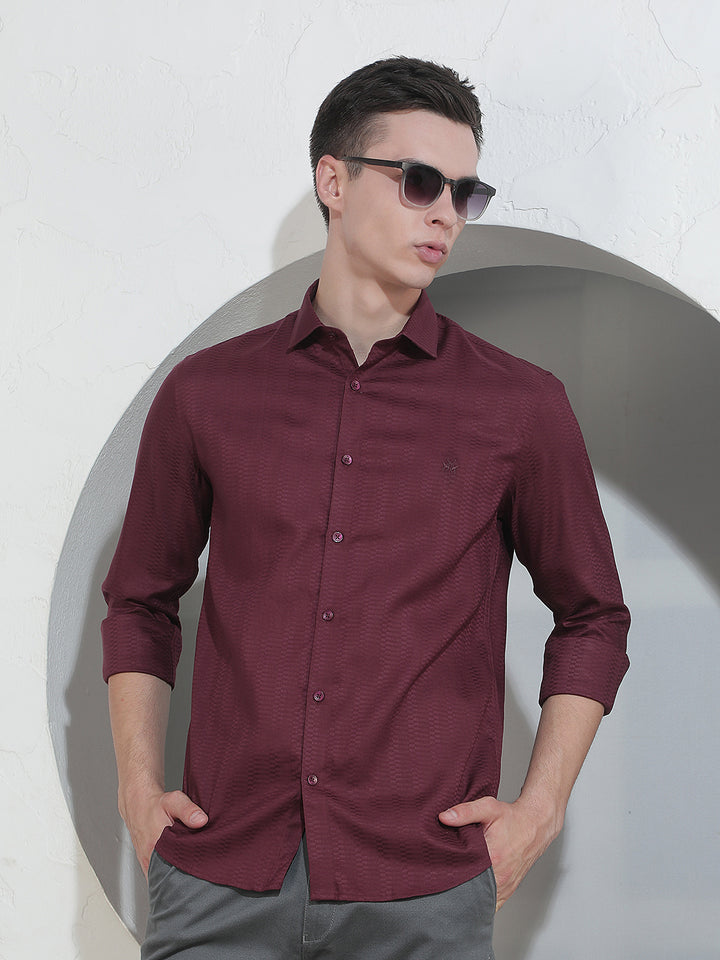 Deep Burgundy Maroon Shirt