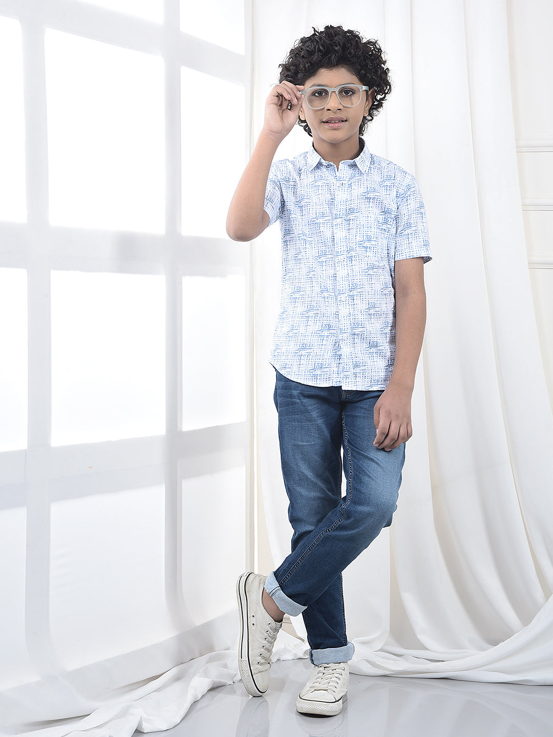 Trendy Dark Wash Blue Jeans