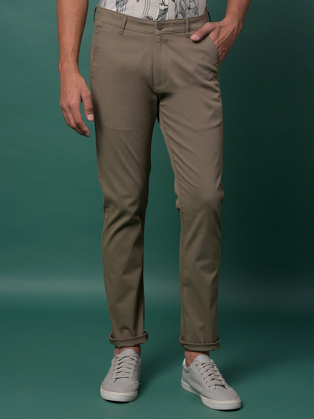 Khaki Printed Trousers