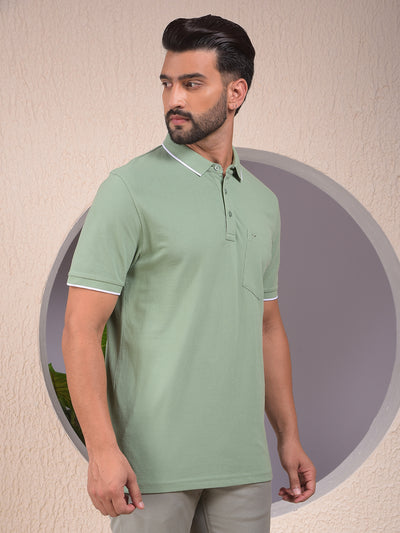 Green Polo Neck T-Shirt