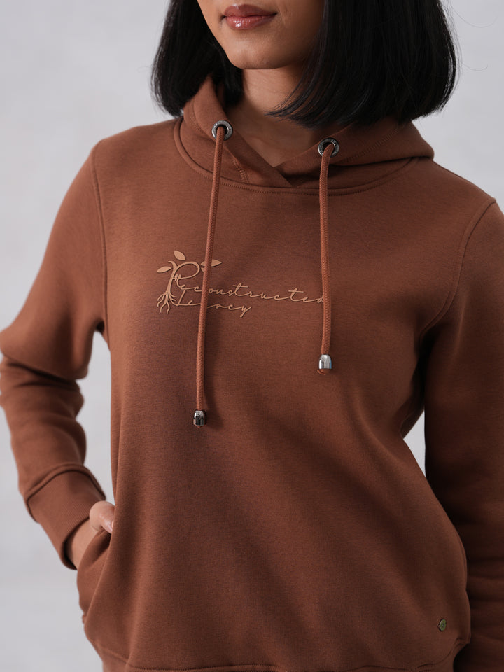 Brown Hooded Neck Sweatshirt