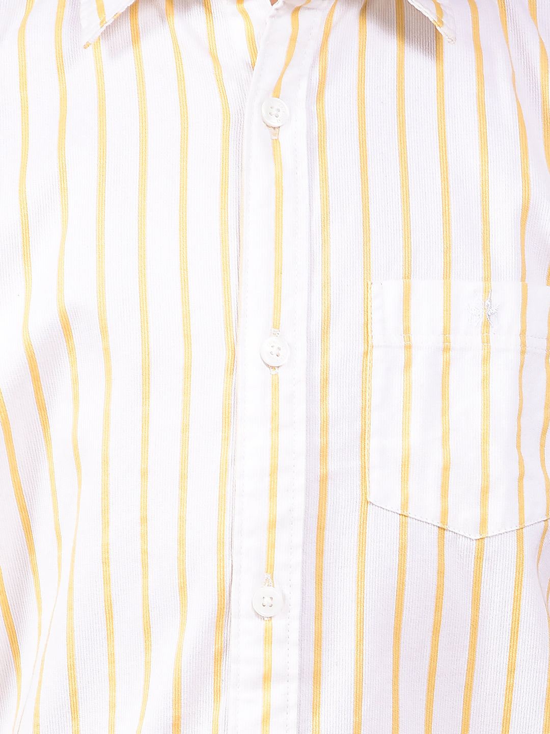 Yellow Vertical Stripes 100% Cotton Shirt