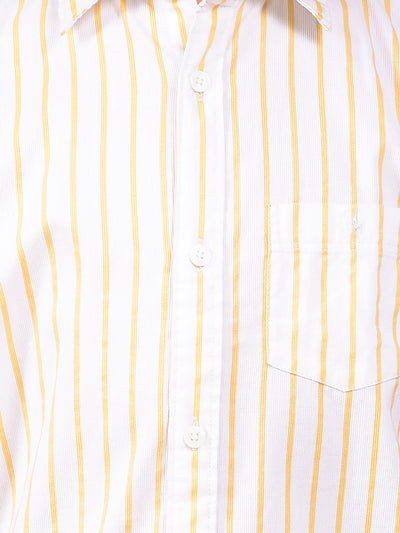 Yellow Vertical Stripes 100% Cotton Shirt