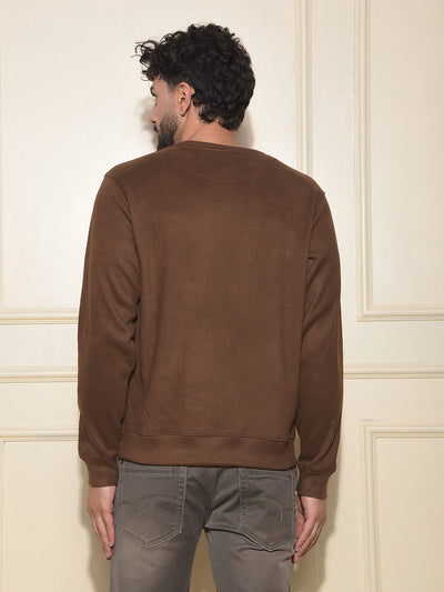 Brown Typographic Print Sweatshirt