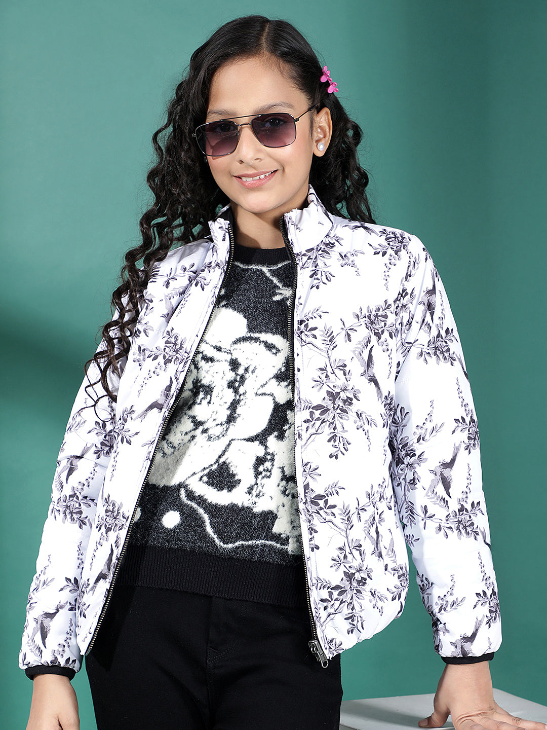 Winter Bloom Reversible Puffer Jacket