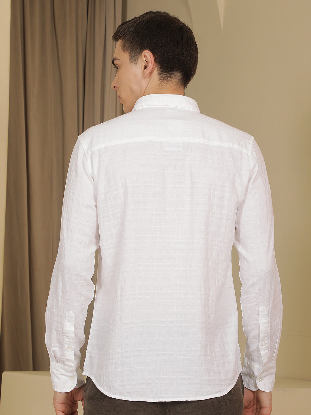 White Printed 100% Cotton Shirt
