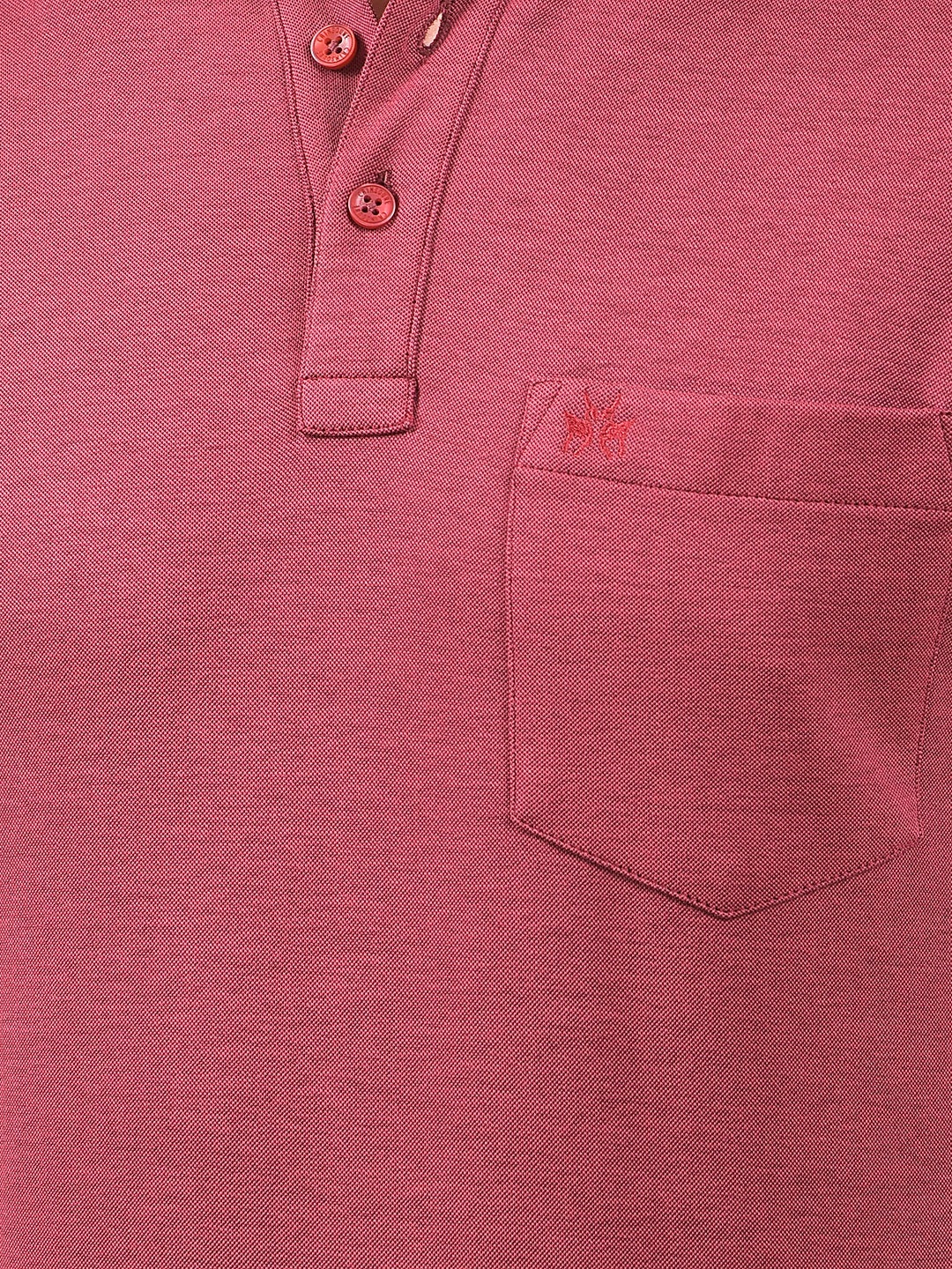 Maroon Polo Neck T-Shirt
