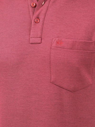 Maroon Polo Neck T-Shirt