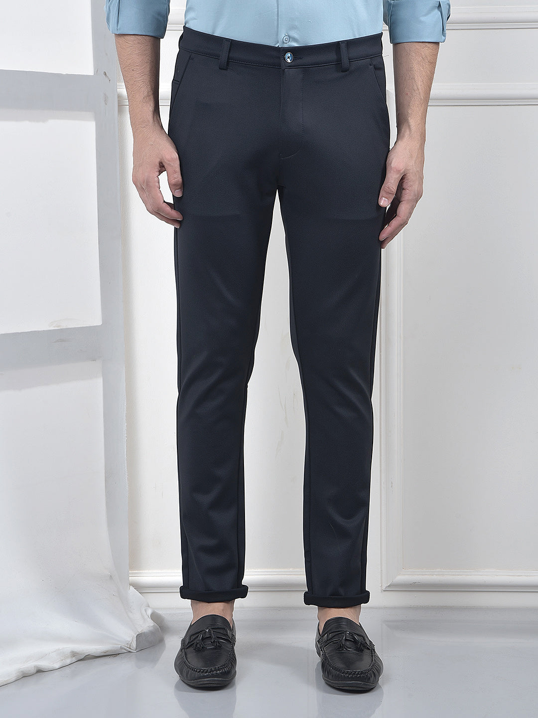 Trendy Navy Blue Trousers