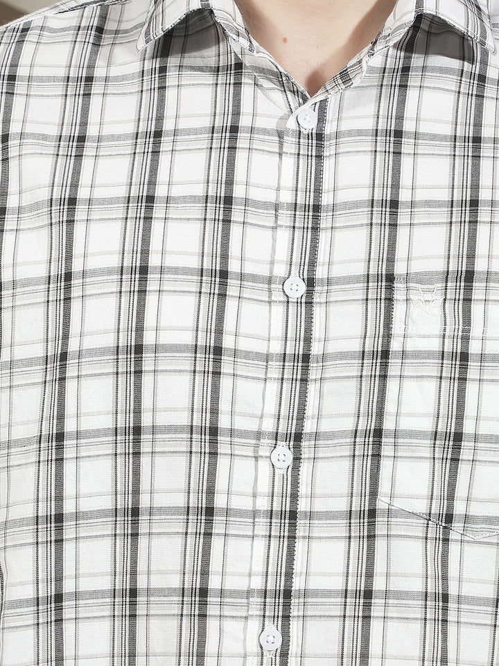 White Checked 100% Cotton Shirt