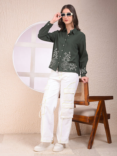 Green Embroidered Shirt