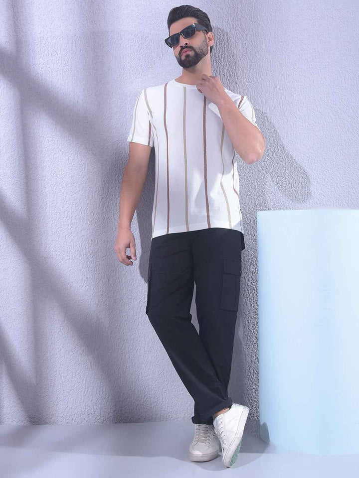 Black Straight Cargo Trousers