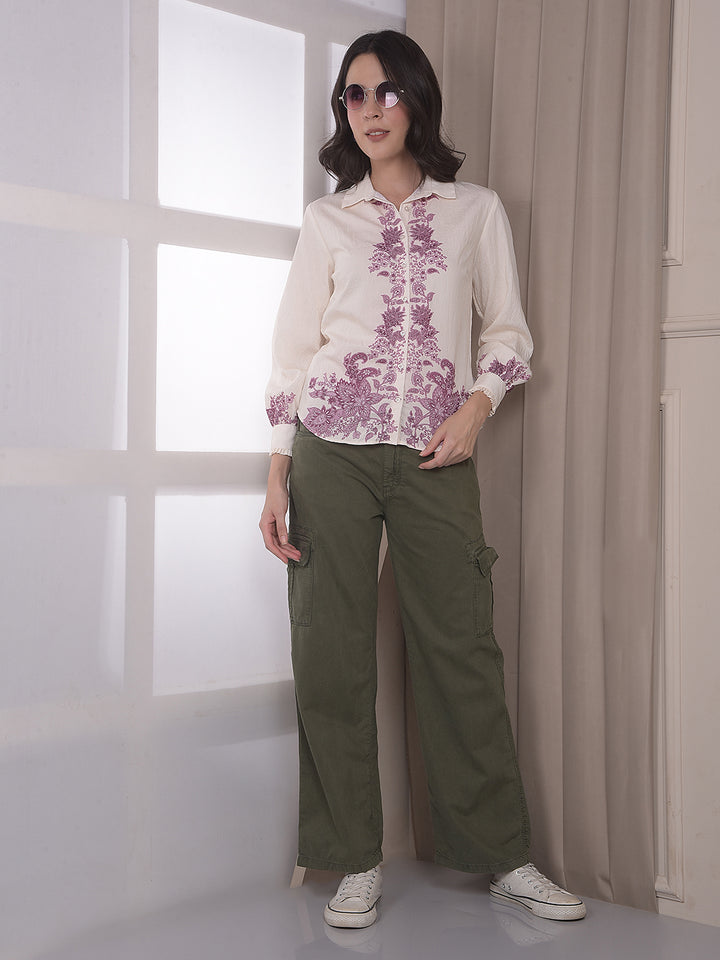 Elegant Purple Embroidered Shirt