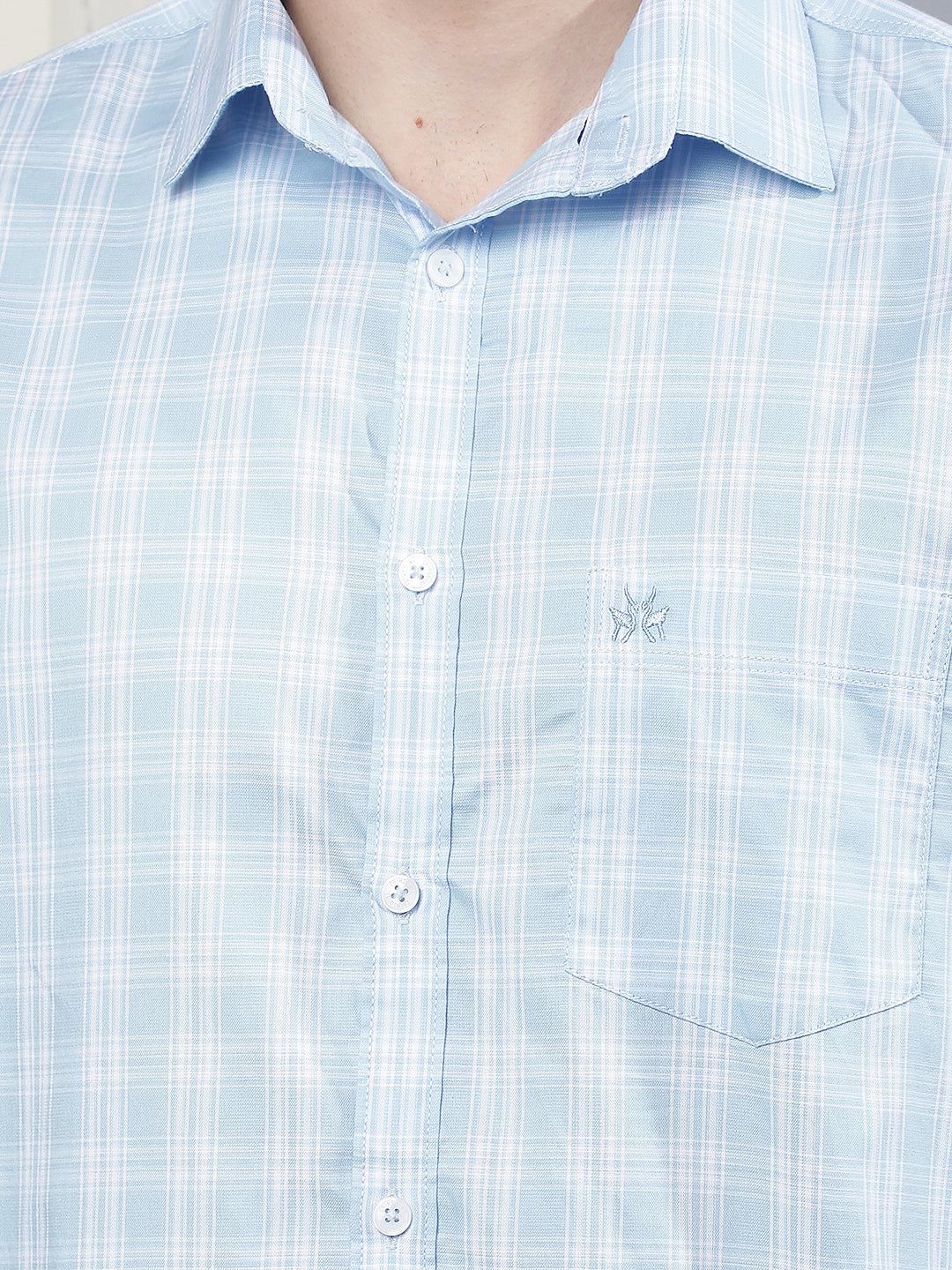 Blue Checked 100% Cotton Shirt