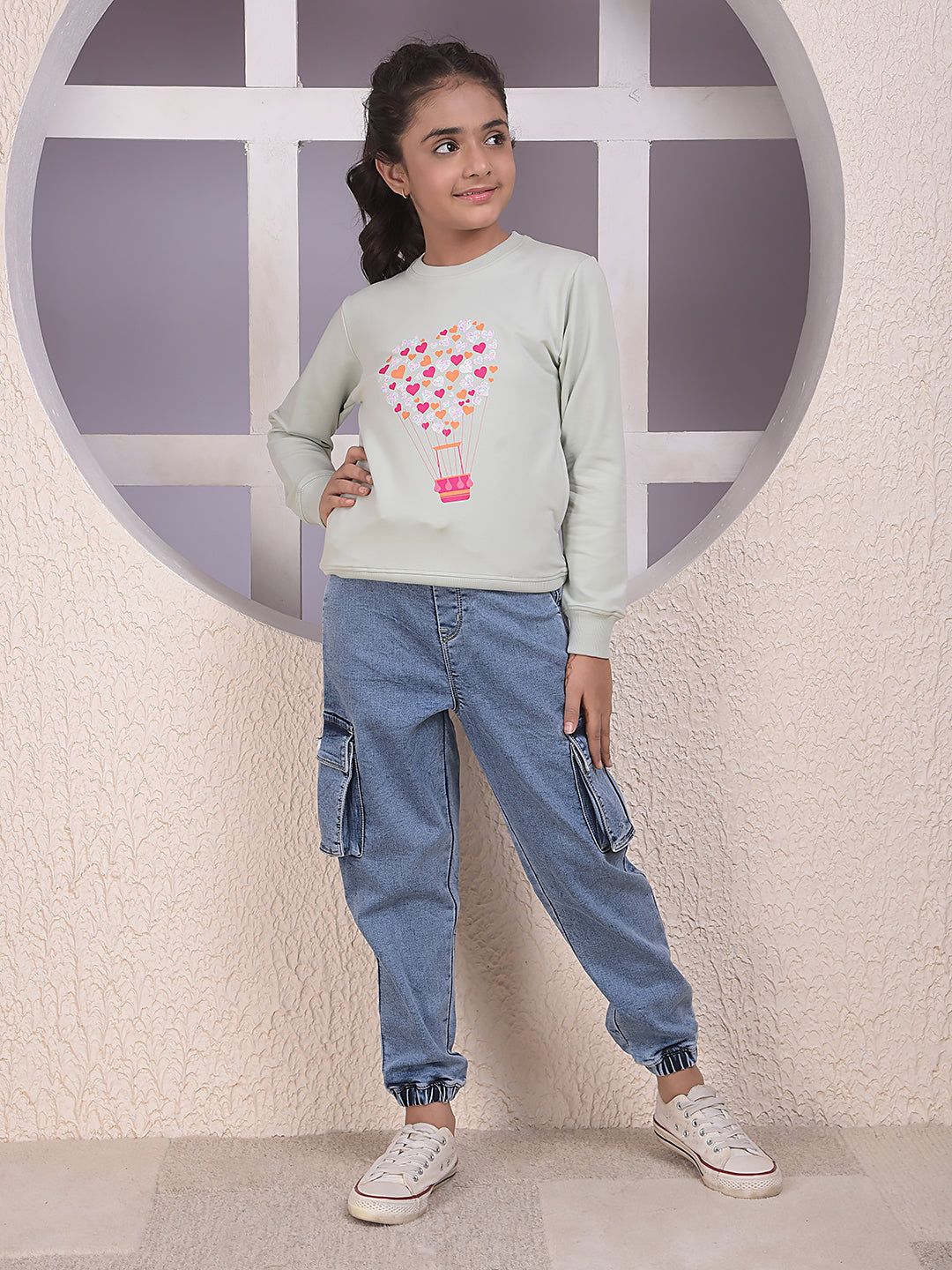 Blue Denim Cargo Joggers