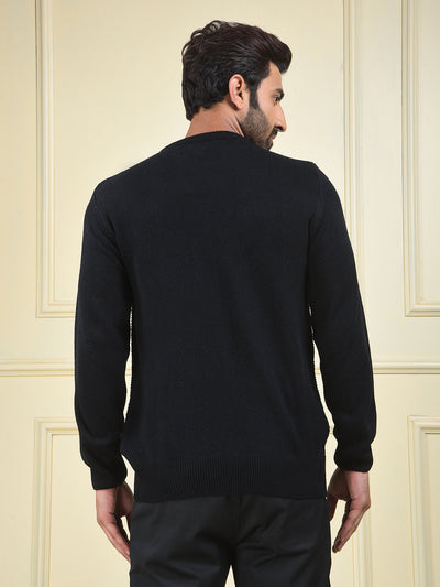Ultra Soft Black Jacquard Sweater
