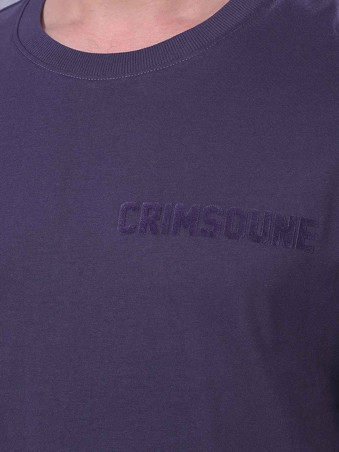 Purple 100% Cotton Oversize Brand Logo T-Shirt