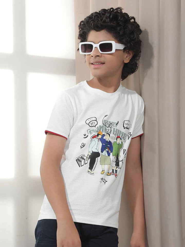 White Graphic Print T-Shirt