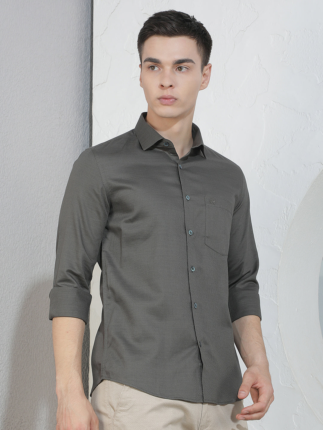 Contemporary Verdant Green Jacquard Shirt
