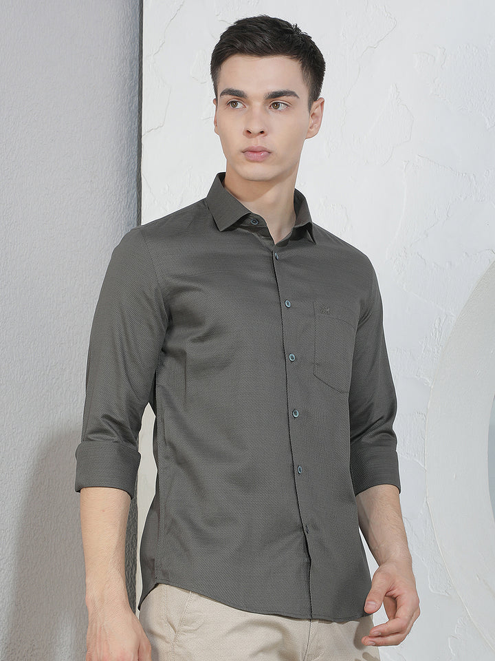 Contemporary Verdant Green Jacquard Shirt