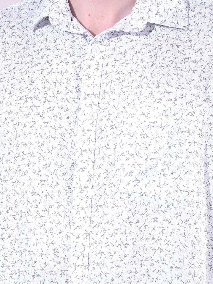 Grey Floral Print Shirt