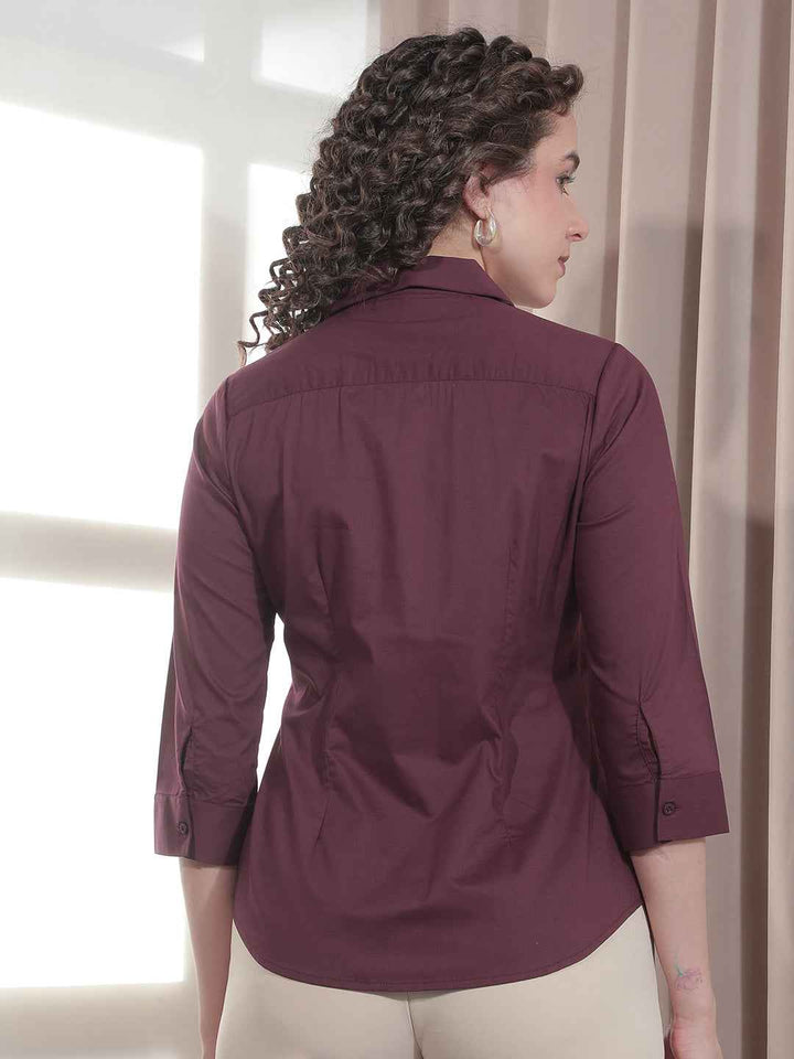 Rich Maroon Tailored Smart Shirt