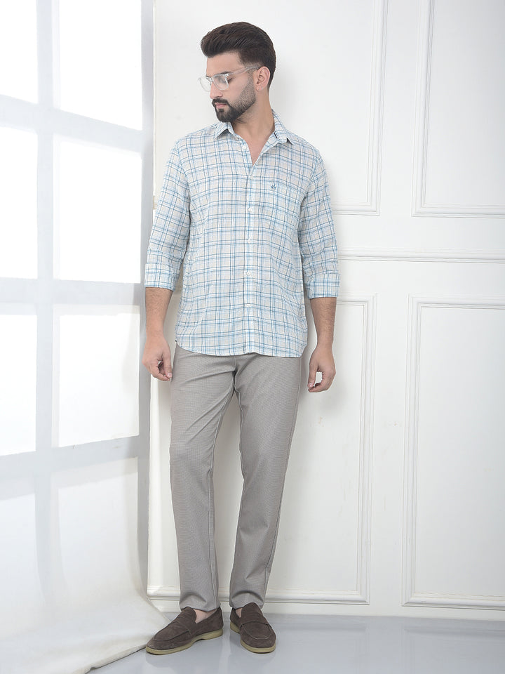 Grey Printed Knitted Trousers