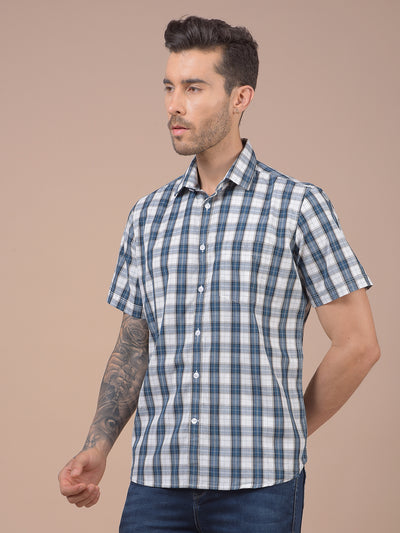 Blue Checked 100% Cotton Shirt