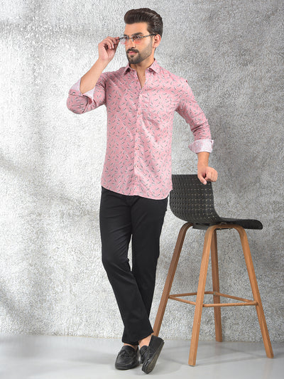 Pink Printed Shirt-Men Shirts-Crimsoune Club
