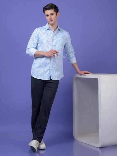 Blue Floral Print Shirt