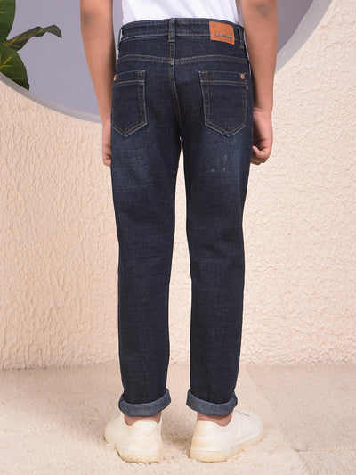 Sleek Dark Wash Slim Fit Blue Jeans