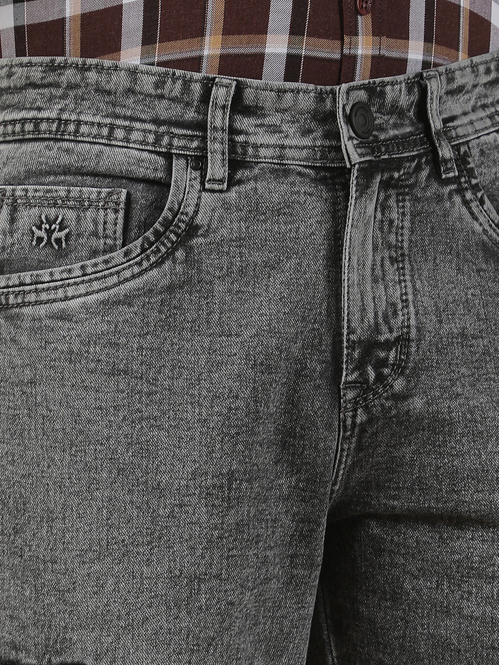 100% Cotton Grey Cargo Stretchable Jeans