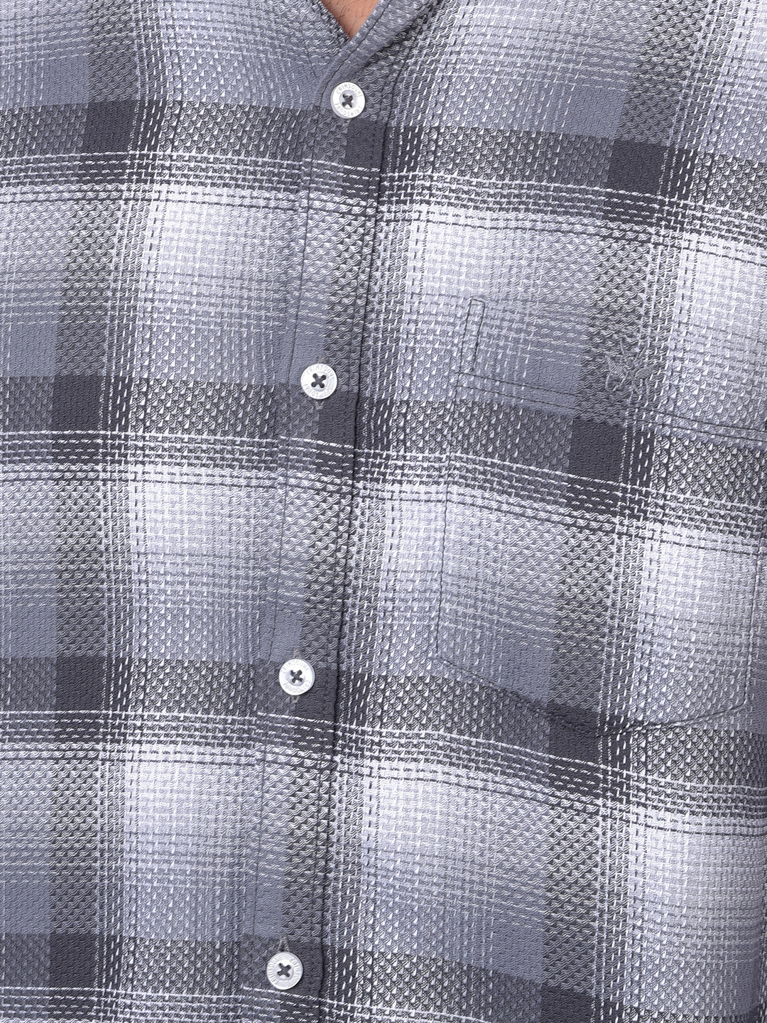 Grey Checked 100% Cotton Shirt