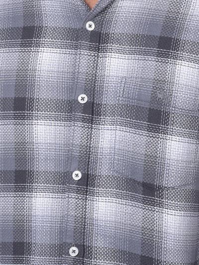 Grey Checked 100% Cotton Shirt