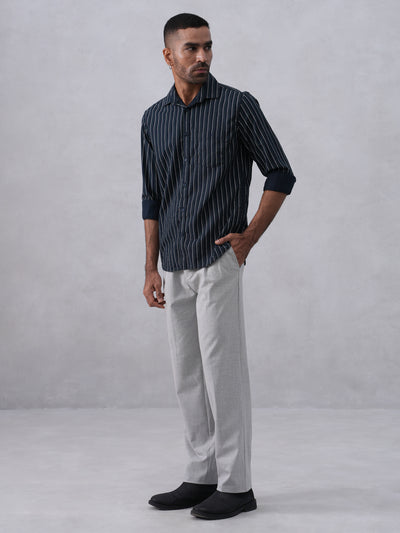 Blue Vertical Stripes 100% Cotton Shirt