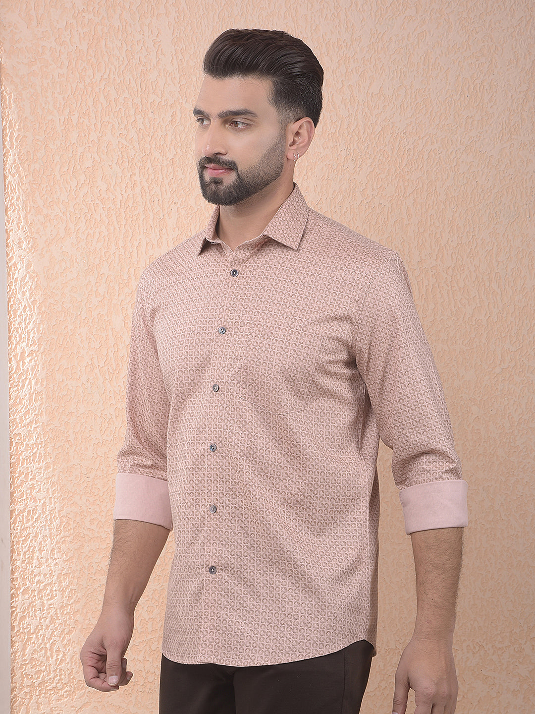Peach Tone Pattern Shirt