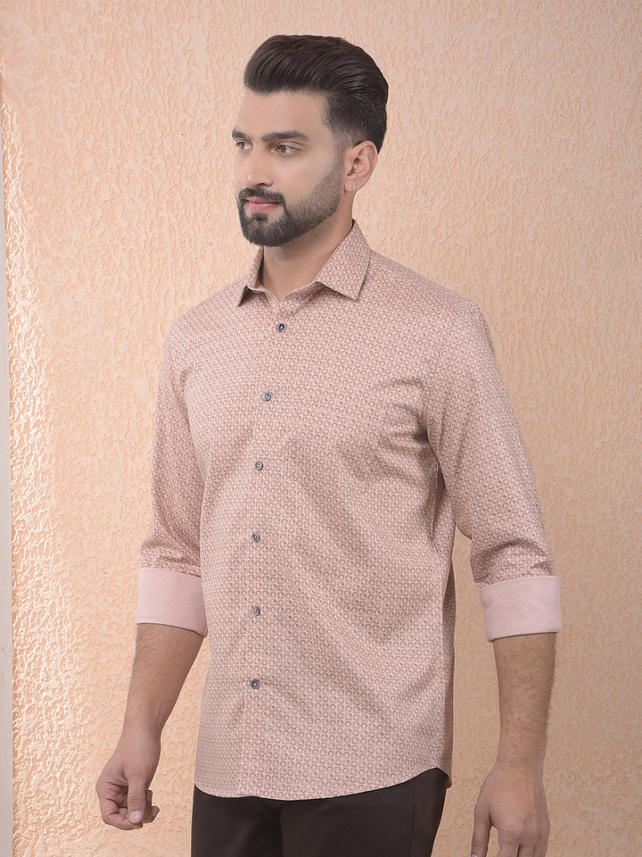 Peach Tone Pattern Shirt